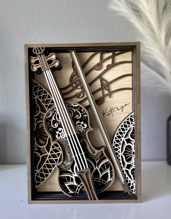 3D Violin Shadow Box