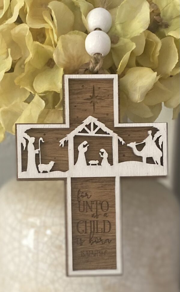 Nativity Cross Ornament