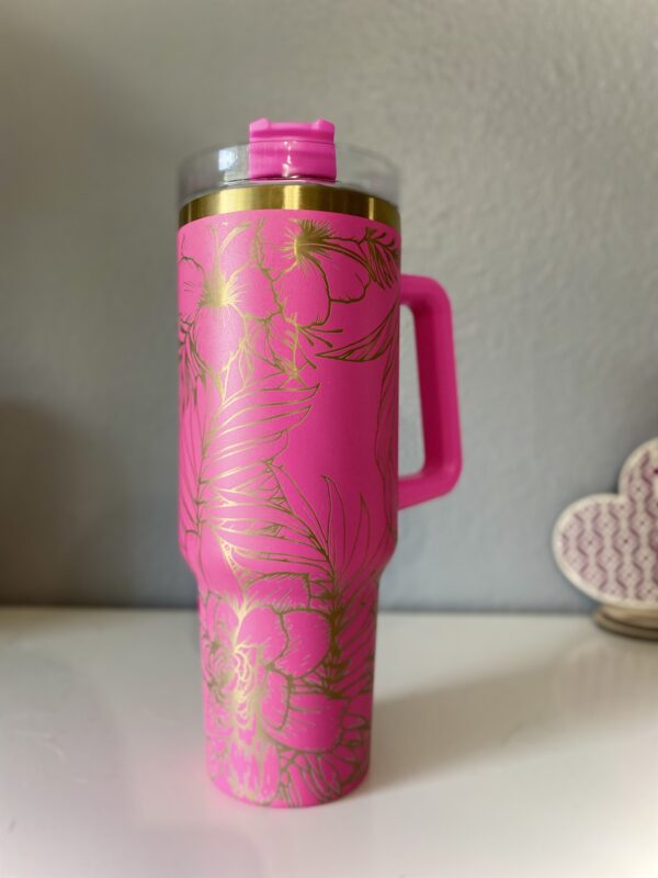 Tropical Plants 40oz Laser Engraved Tumble